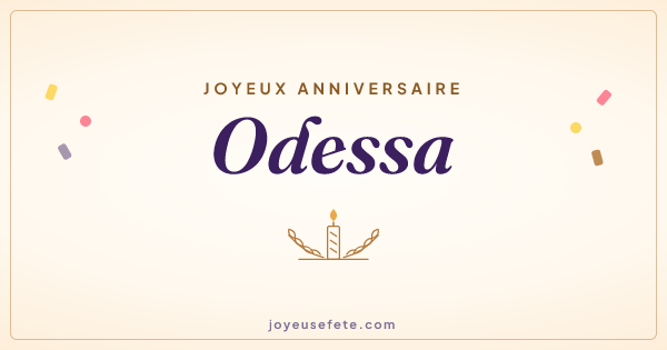 Image « Joyeux anniversaire Odessa » au format large