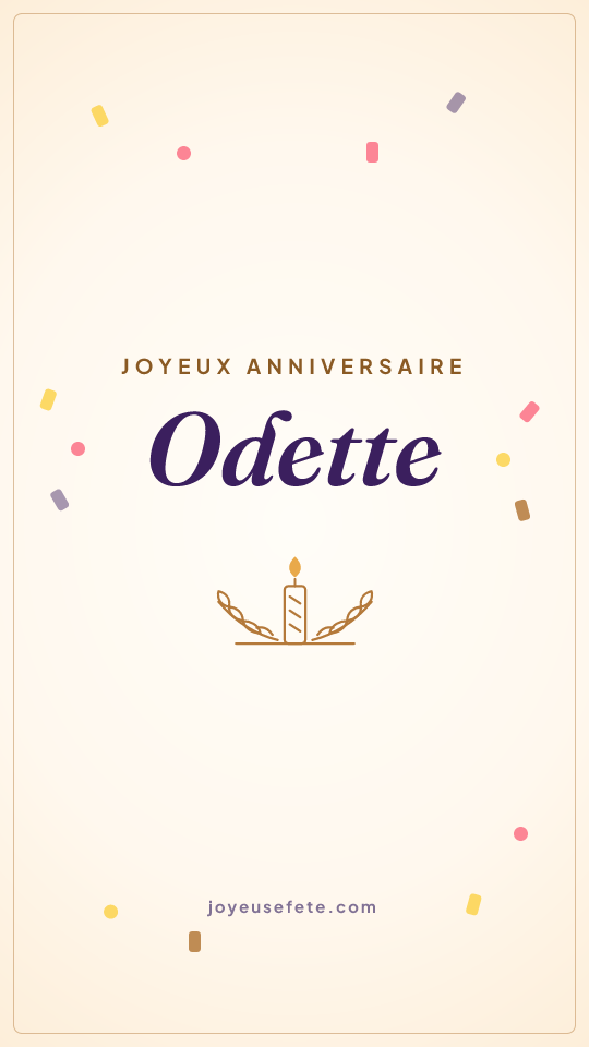 Image « Joyeux anniversaire Odette » au format story