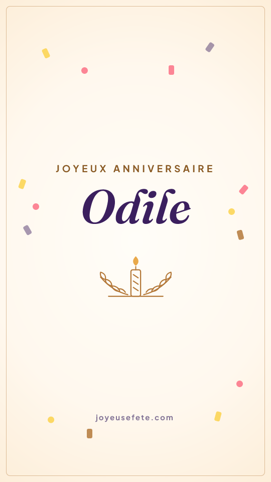 Image « Joyeux anniversaire Odile » au format story