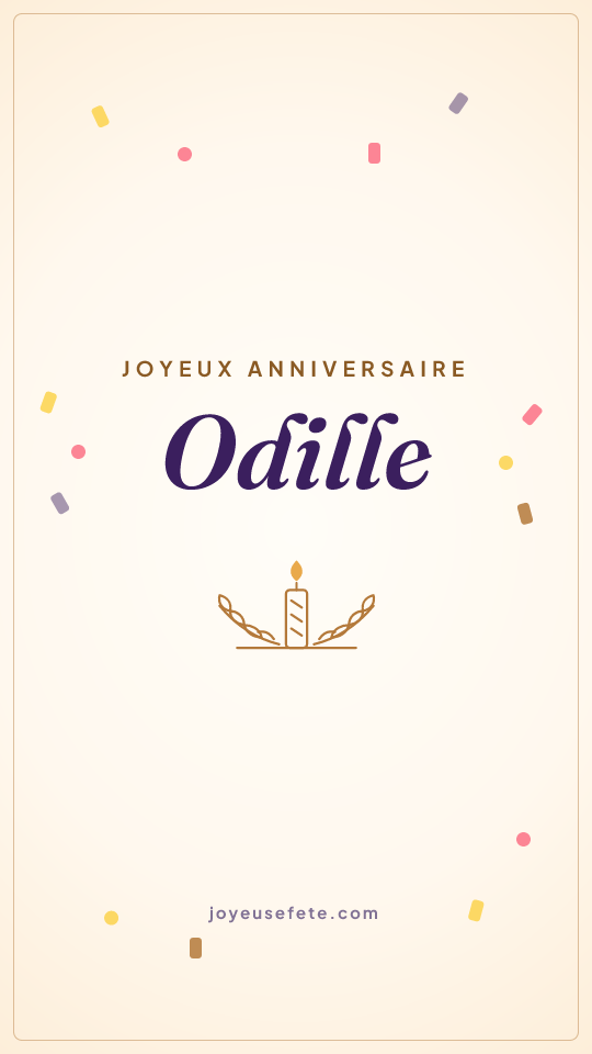 Image « Joyeux anniversaire Odille » au format story