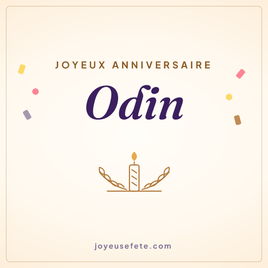 Image carrée « Joyeux anniversaire Odin » pour WhatsApp