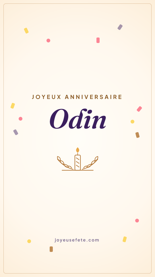 Image « Joyeux anniversaire Odin » au format story