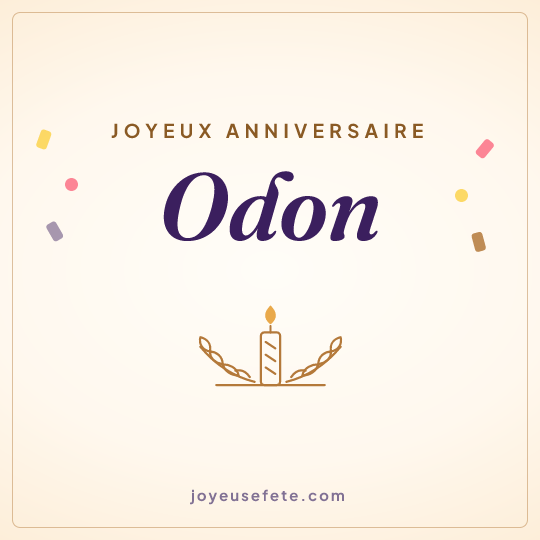 Image carrée « Joyeux anniversaire Odon » pour WhatsApp