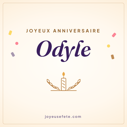 Image carrée « Joyeux anniversaire Odyle » pour WhatsApp