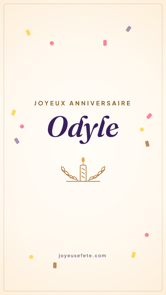 Image « Joyeux anniversaire Odyle » au format story