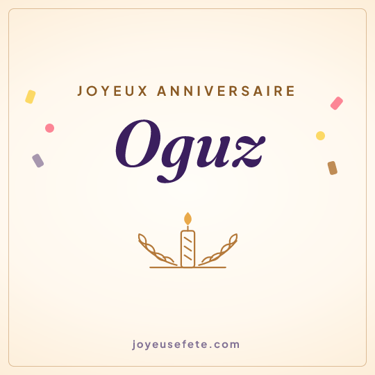 Image carrée « Joyeux anniversaire Oguz » pour WhatsApp