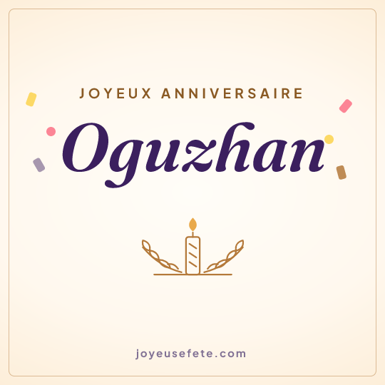 Image carrée « Joyeux anniversaire Oguzhan » pour WhatsApp