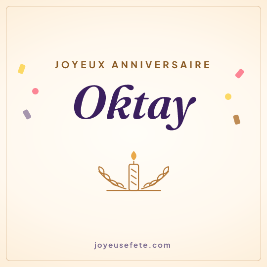 Image carrée « Joyeux anniversaire Oktay » pour WhatsApp