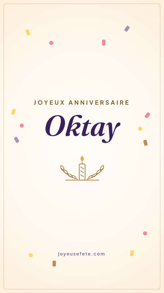 Image « Joyeux anniversaire Oktay » au format story