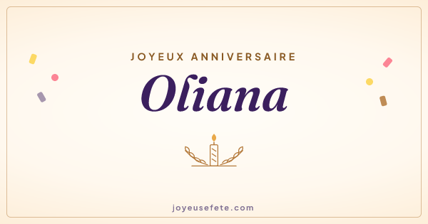 Image « Joyeux anniversaire Oliana » au format large