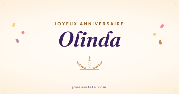 Image « Joyeux anniversaire Olinda » au format large