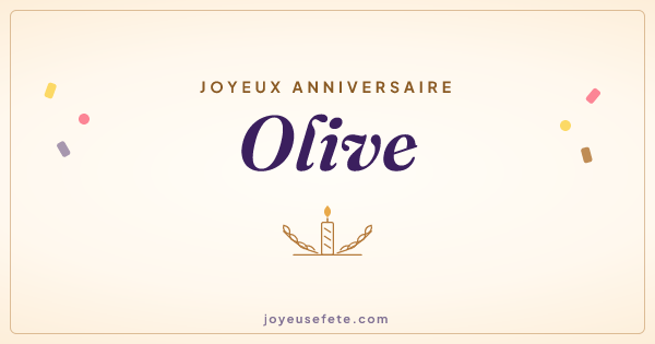 Image « Joyeux anniversaire Olive » au format large
