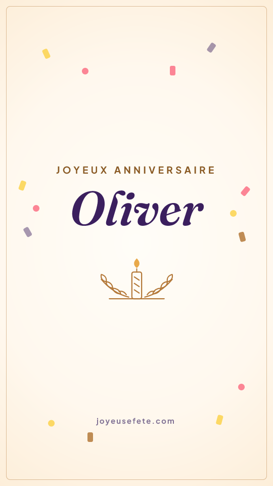 Image « Joyeux anniversaire Oliver » au format story