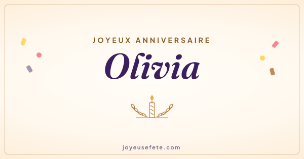 Image « Joyeux anniversaire Olivia » au format large