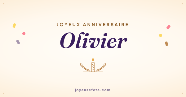 Image « Joyeux anniversaire Olivier » au format large