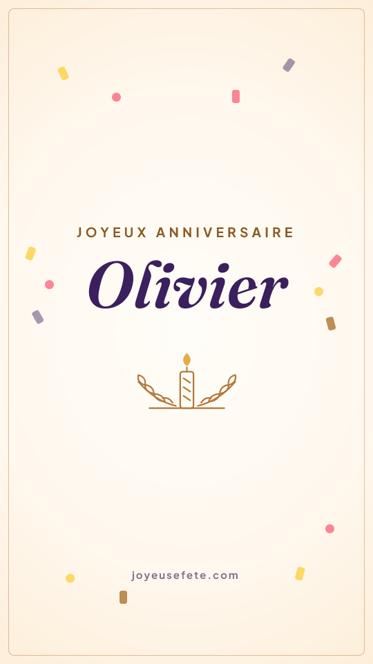 Image « Joyeux anniversaire Olivier » au format story