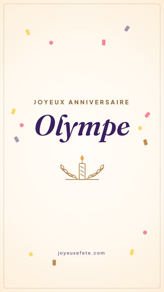 Image « Joyeux anniversaire Olympe » au format story