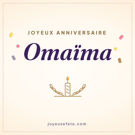 Image carrée « Joyeux anniversaire Omaïma » pour WhatsApp