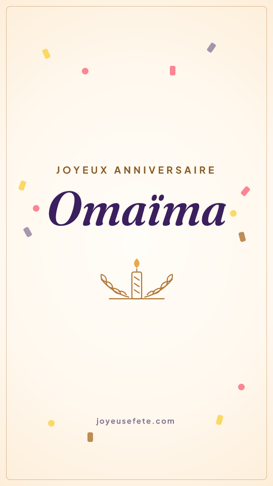 Image « Joyeux anniversaire Omaïma » au format story