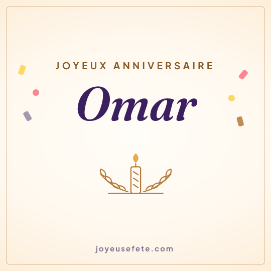 Image carrée « Joyeux anniversaire Omar » pour WhatsApp