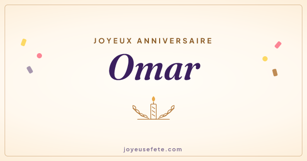 Image « Joyeux anniversaire Omar » au format large