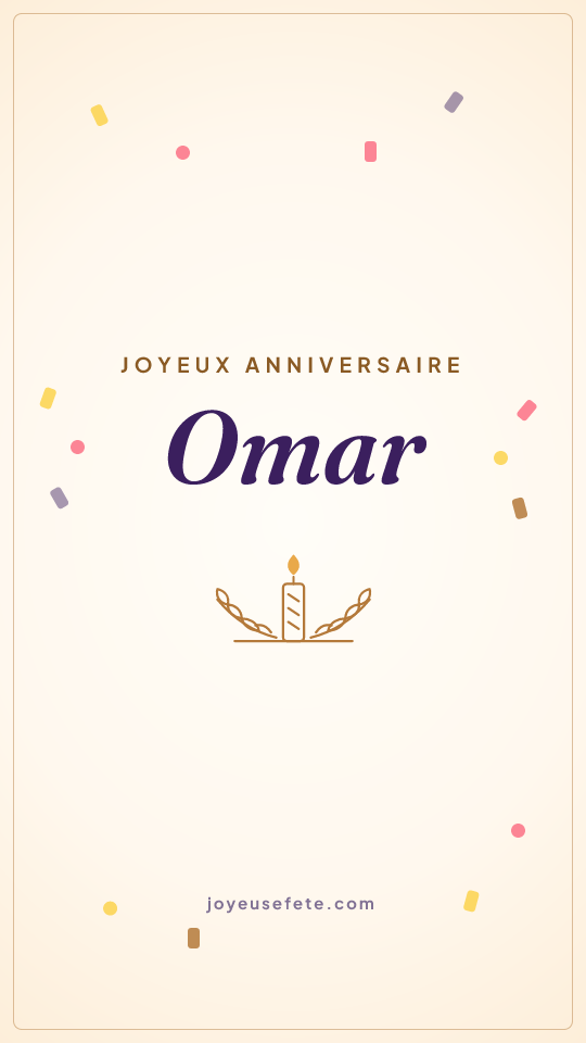 Image « Joyeux anniversaire Omar » au format story