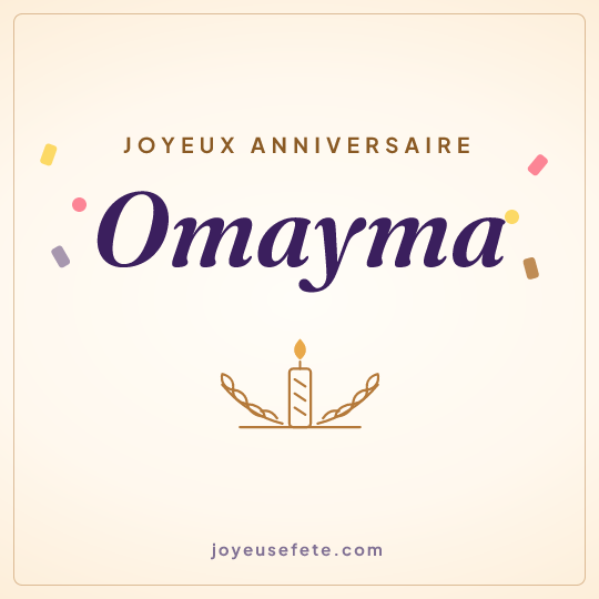 Image carrée « Joyeux anniversaire Omayma » pour WhatsApp