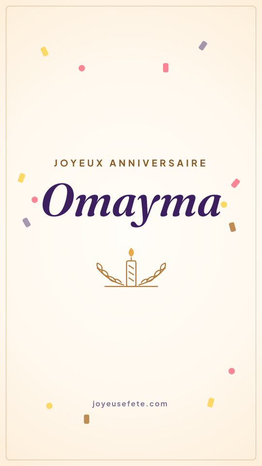 Image « Joyeux anniversaire Omayma » au format story