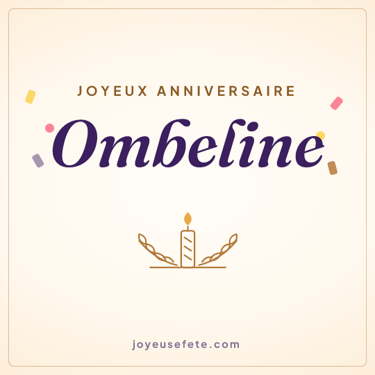 Image carrée « Joyeux anniversaire Ombeline » pour WhatsApp