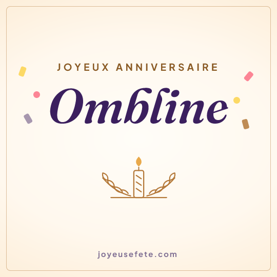 Image carrée « Joyeux anniversaire Ombline » pour WhatsApp