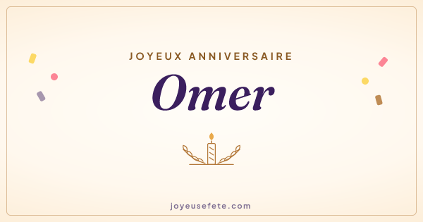 Image « Joyeux anniversaire Omer » au format large