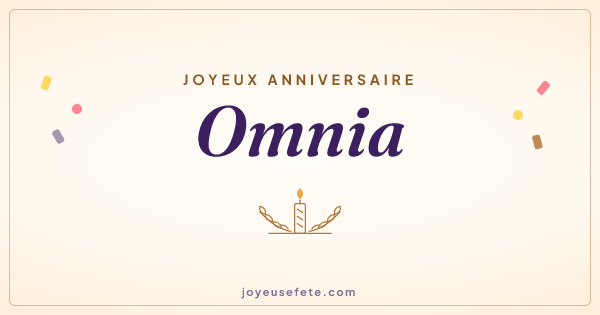 Image « Joyeux anniversaire Omnia » au format large