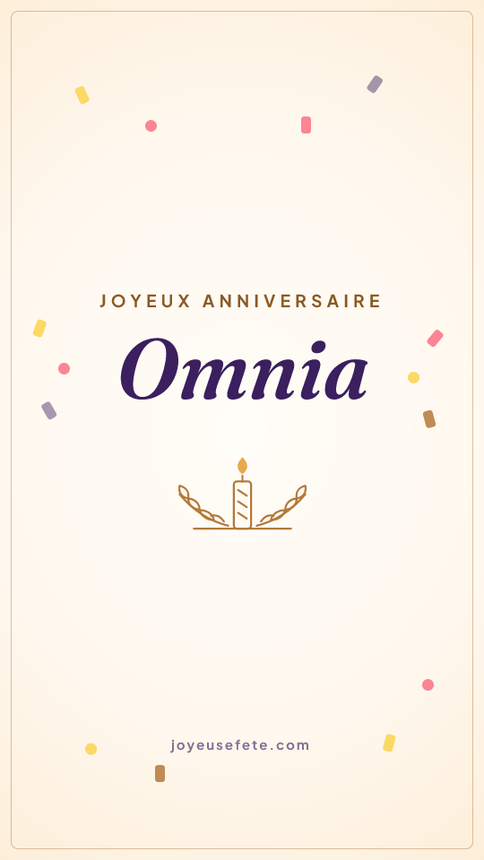 Image « Joyeux anniversaire Omnia » au format story