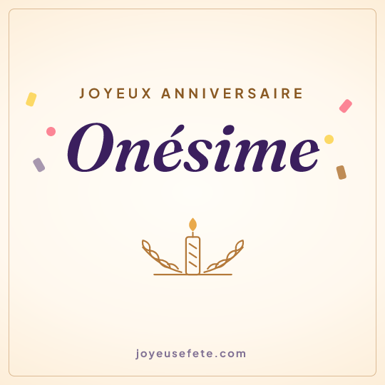 Image carrée « Joyeux anniversaire Onesime » pour WhatsApp
