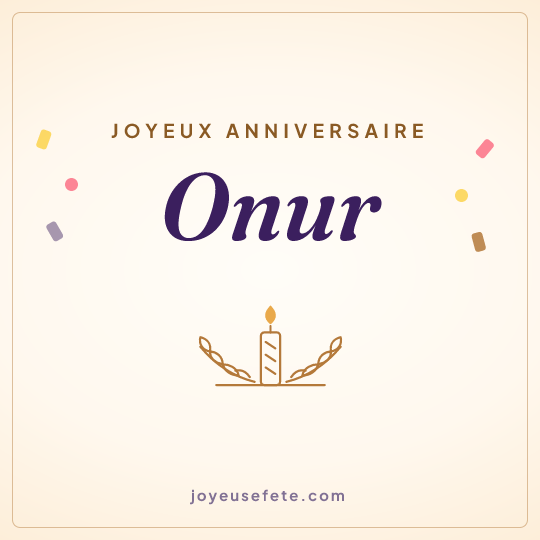 Image carrée « Joyeux anniversaire Onur » pour WhatsApp