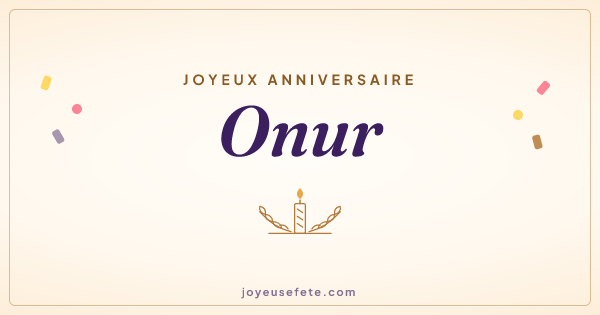 Image « Joyeux anniversaire Onur » au format large
