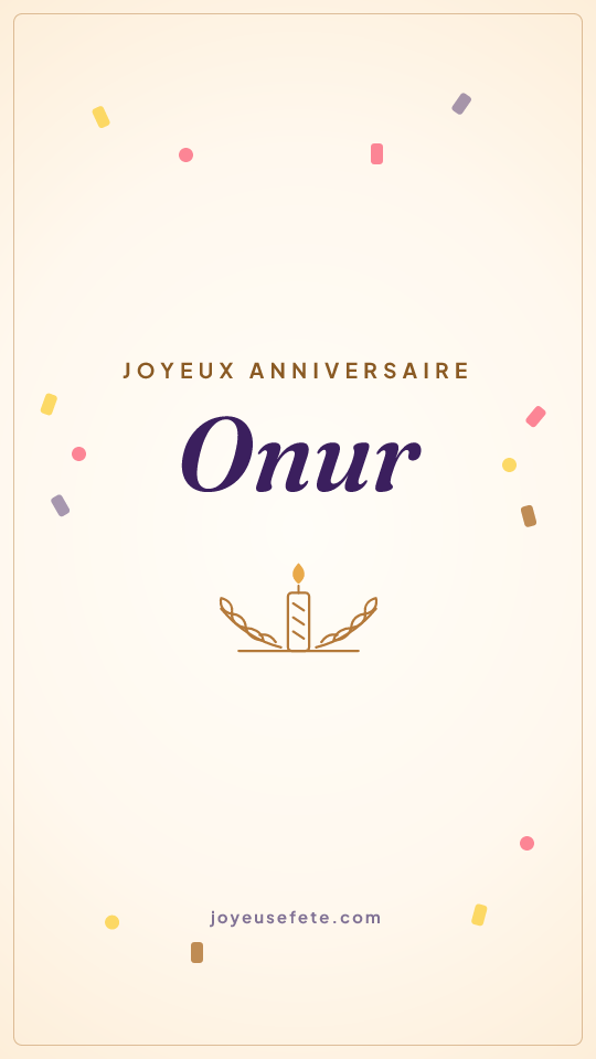 Image « Joyeux anniversaire Onur » au format story