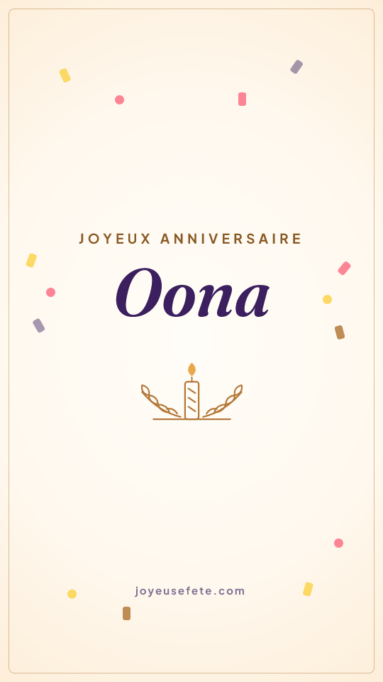 Image « Joyeux anniversaire Oona » au format story