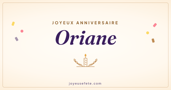 Image « Joyeux anniversaire Oriane » au format large