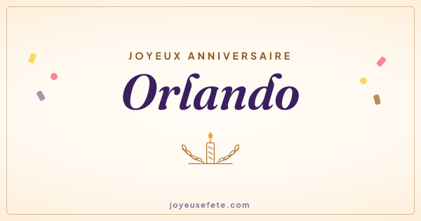 Image « Joyeux anniversaire Orlando » au format large