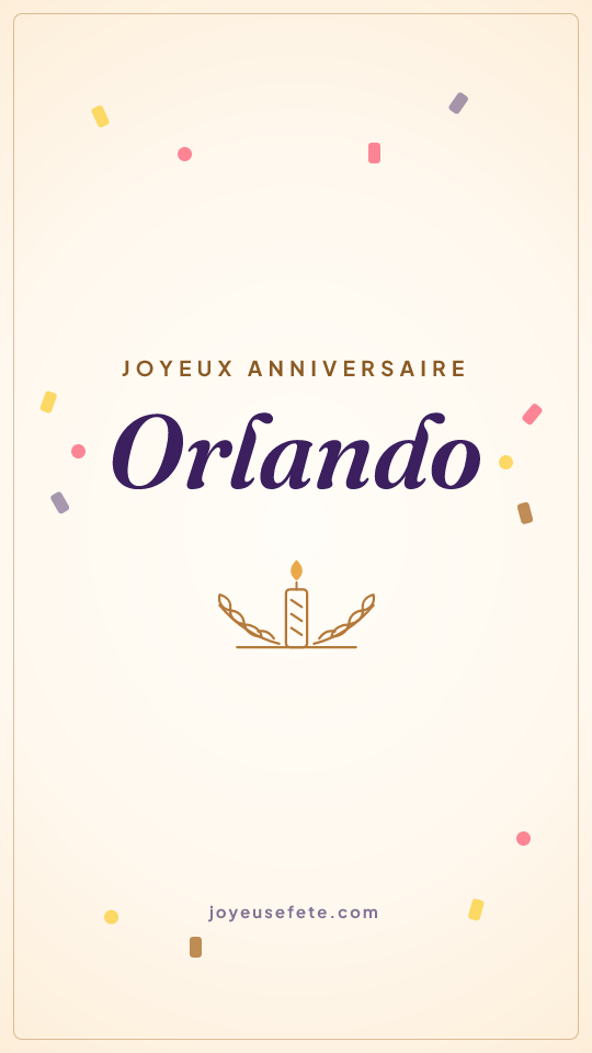 Image « Joyeux anniversaire Orlando » au format story