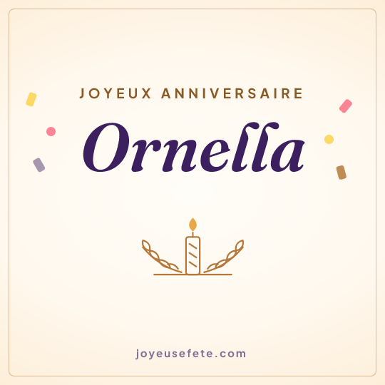 Image carrée « Joyeux anniversaire Ornella » pour WhatsApp
