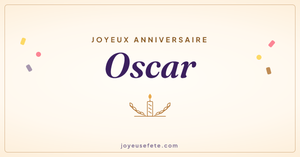 Image « Joyeux anniversaire Oscar » au format large