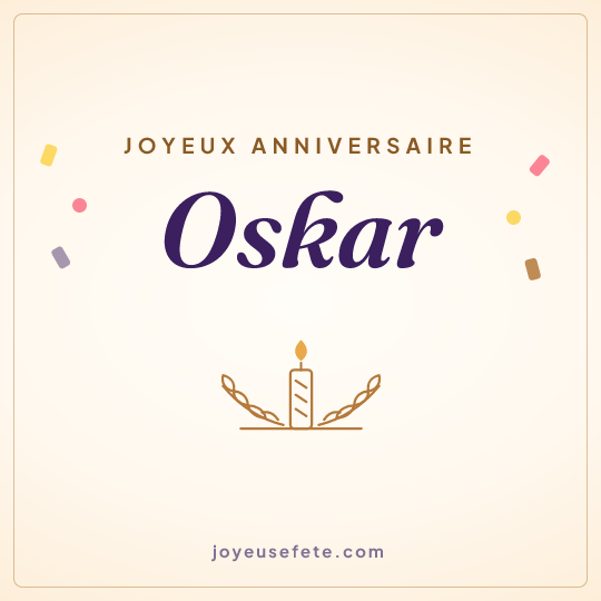 Image carrée « Joyeux anniversaire Oskar » pour WhatsApp