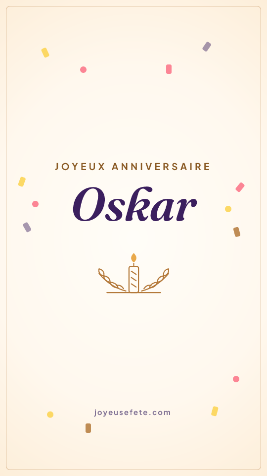 Image « Joyeux anniversaire Oskar » au format story