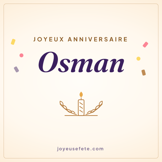 Image carrée « Joyeux anniversaire Osman » pour WhatsApp