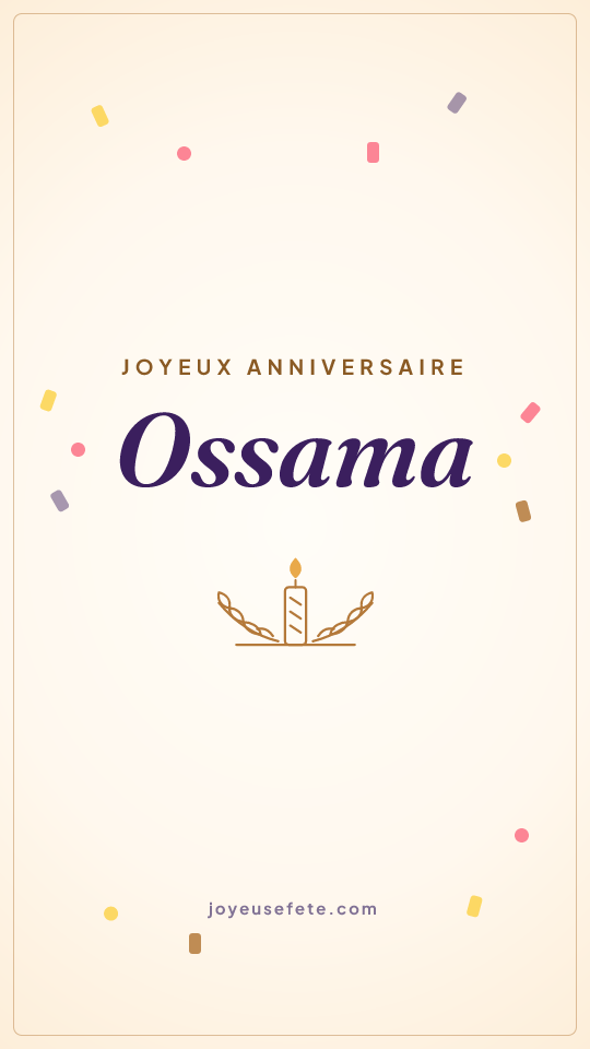 Image « Joyeux anniversaire Ossama » au format story