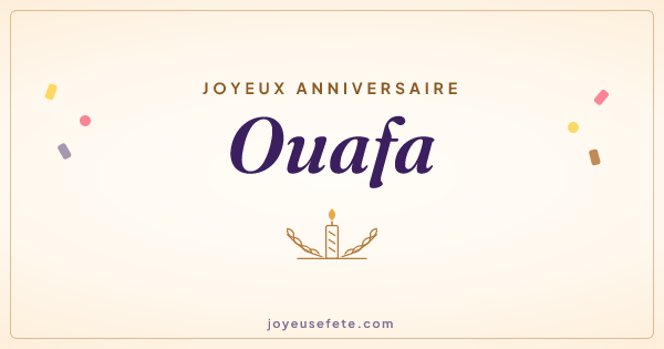 Image « Joyeux anniversaire Ouafa » au format large