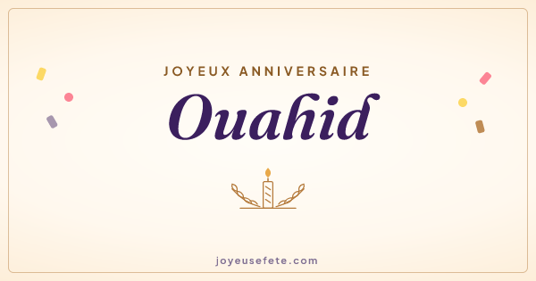 Image « Joyeux anniversaire Ouahid » au format large