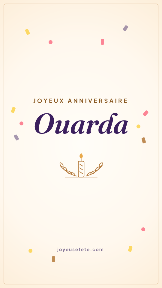 Image « Joyeux anniversaire Ouarda » au format story